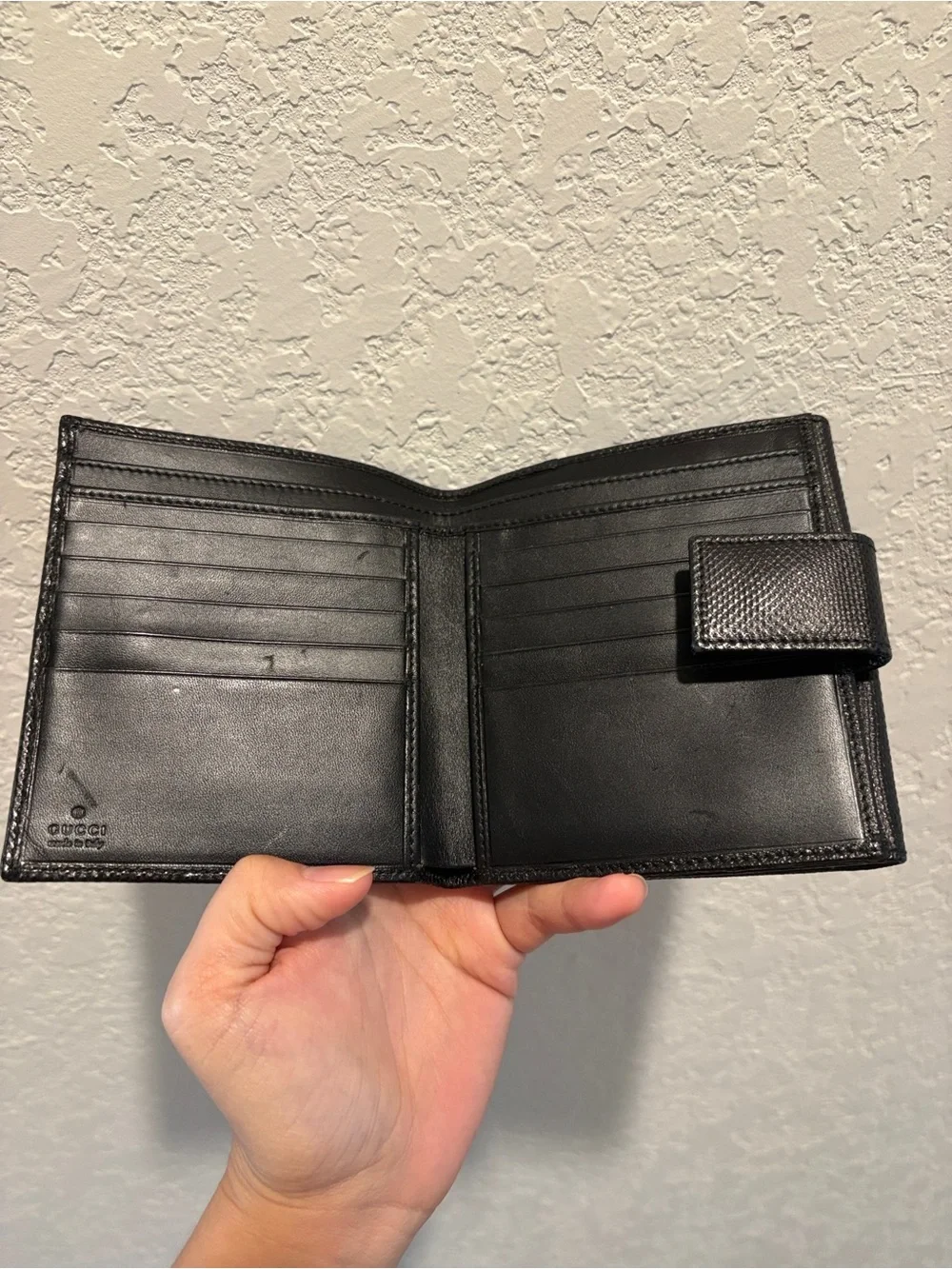 Gucci GG Logo Black Leather Wallet